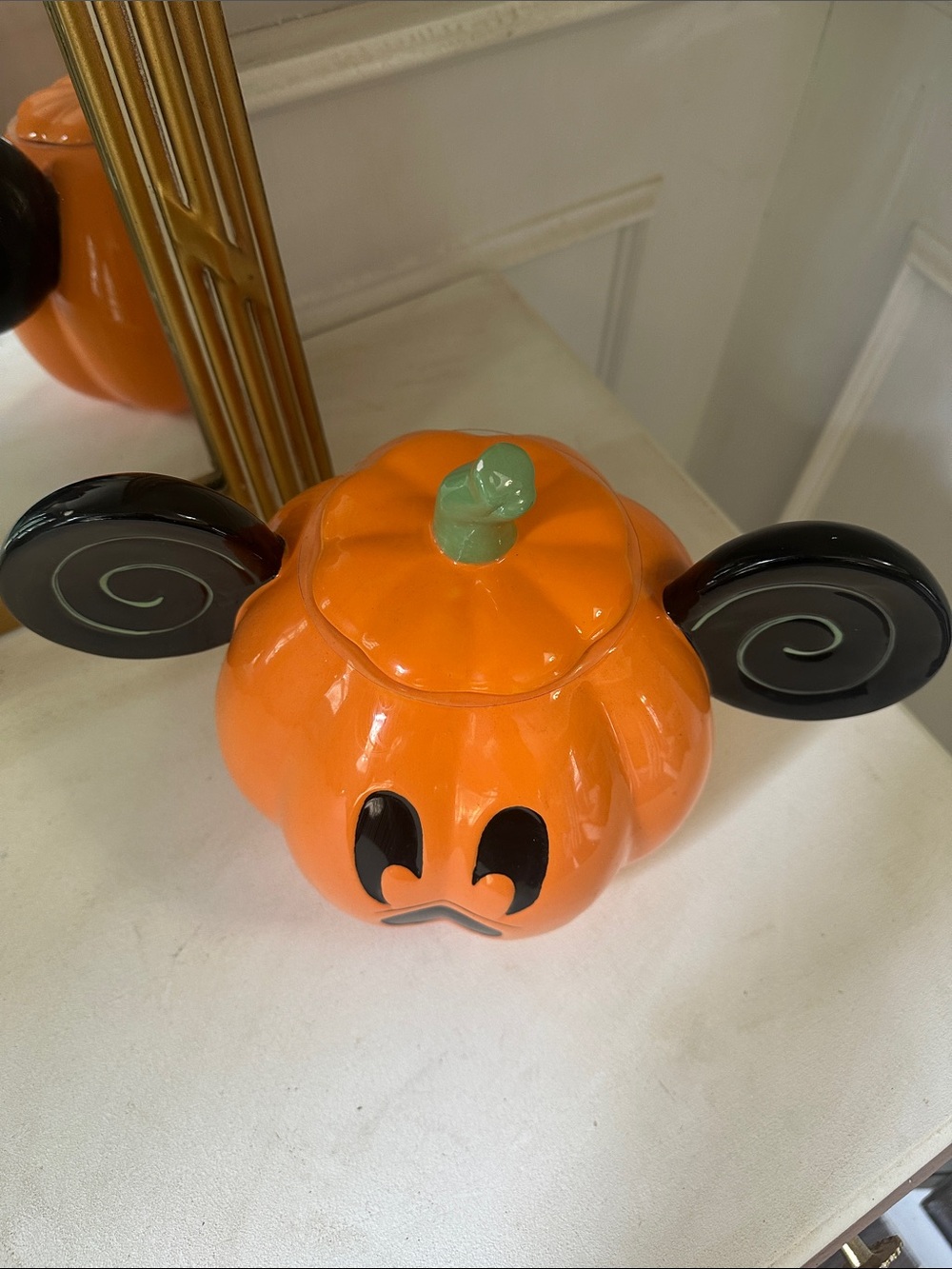 Disney Mickey Mouse Halloween Pumpkin Cookie/Candy Jar NEW - Picture 2 of 7